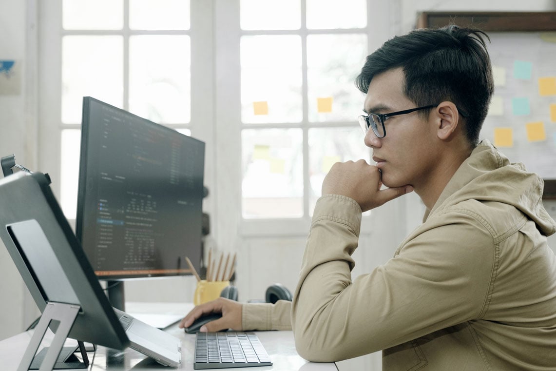 man working at a desk